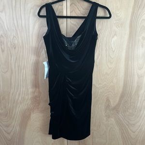 Aidan Mattox Short Velvet Dress with beaded inset